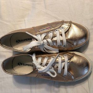 Superga Women's Rose Gold Platform Sneaker